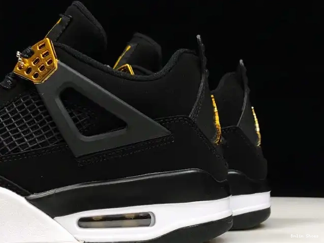 Bmlin Black Air Jordan 4 Gold-White Metallic Royalty 308497-032 0507